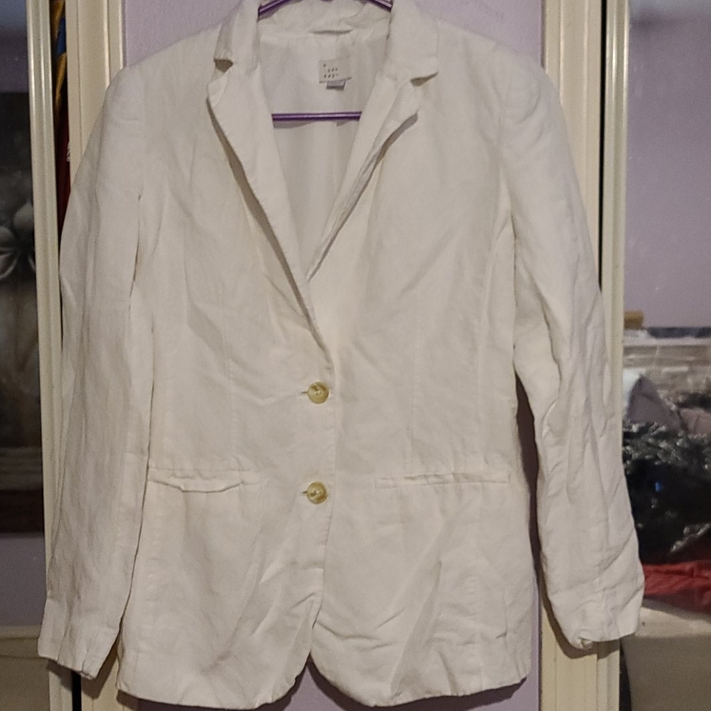 A New Day White Linen Blazer
